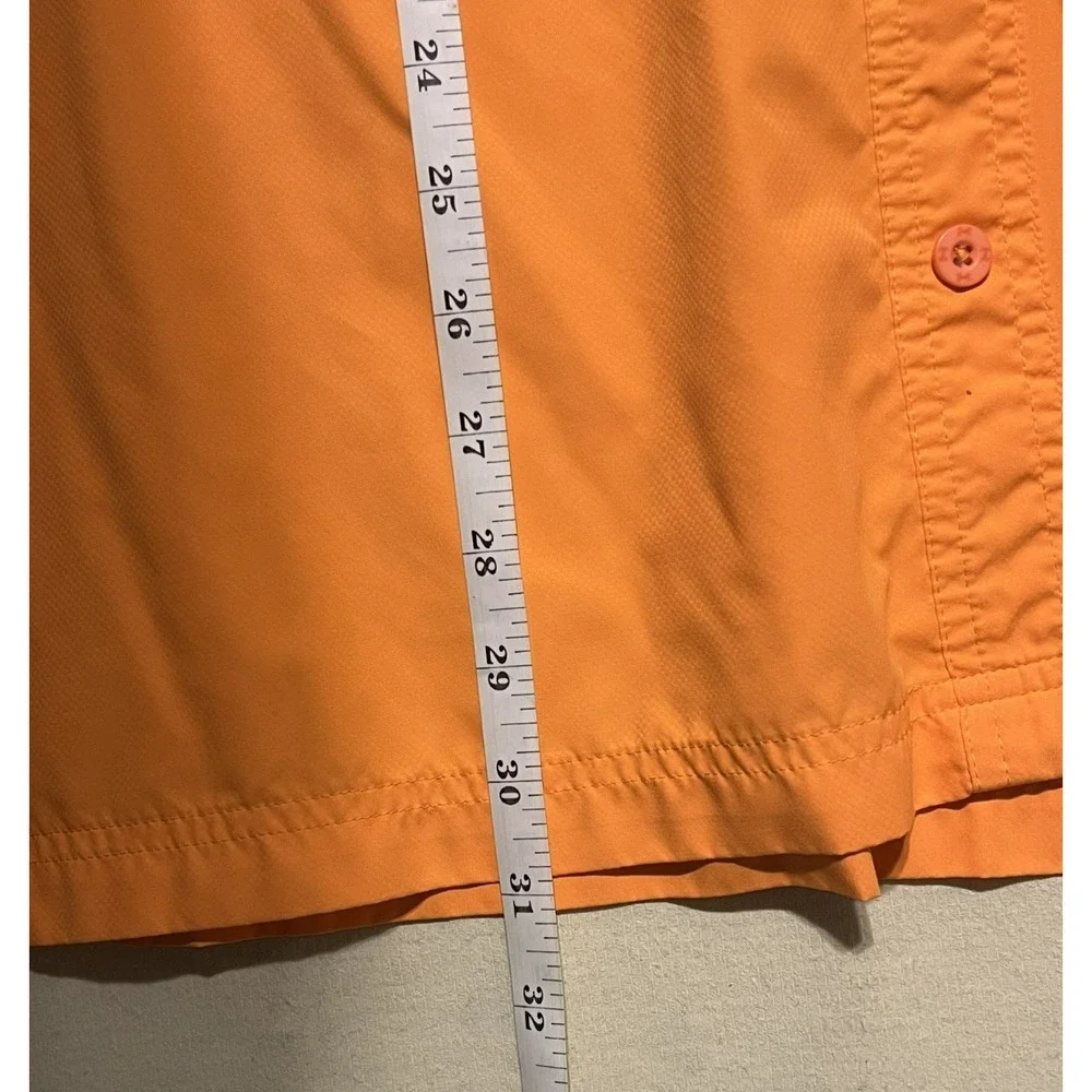 Under Armour Mens Fishing‎ Shirt Orange Long Sleeve Roll Tab Button Up Large